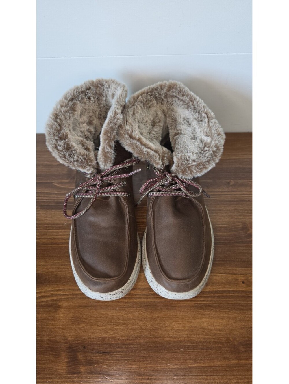 BOBS from Skechers Skipper Wave Boots Womens 10M Snow Lace Up Faux Fur, # 38